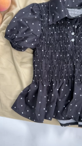 เสื้อคอปก สม็อครอบตัว แต่งกระดุม(SP34)