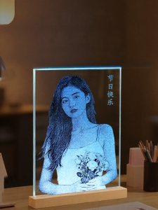 SHANDI | Customizable Real Person Photo Glass Engraving Gift
