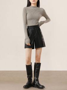 HIPPIE MISS | Fashionable High Waist Skinny Leather Shorts