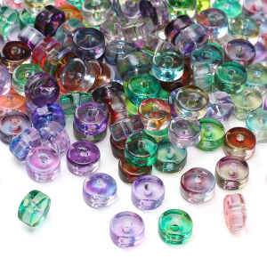 40-80pcs 6x3mm Translucent Crystal Glass Bead Faceted Colorful Spacer Bead For DIY Bracelet Jewelry Making Supplies Mobile Phone Chain Material Handmade Craft Beads