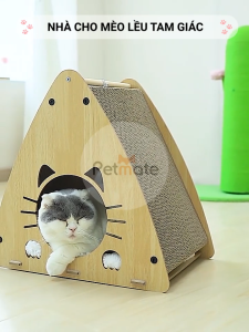 Nhà Cào Móng Cho Mèo Bằng Gỗ Hình Tam Giác Bàn Cào Móng Cho Mèo Nhà Cho Mèo Bền Chắc