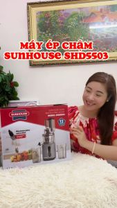 Máy ép chậm SUNHOUSE SHD5503 - Công suất 240W - Công nghệ lưới lọc PUREMAX - Ép kiệt bã - Ống tiếp nguyên liệu lớn