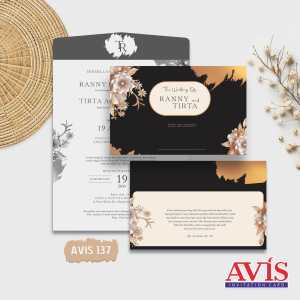(Isi 100 pcs) Blangko Undangan Kertas Undangan Pernikahan AVIS 137 Harga Termurah Gratis File Setting