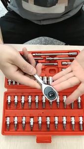 46-piece toolbox socket wrench batch head Auto repair Motorcycle tricycle set multi-functional auto repair tools