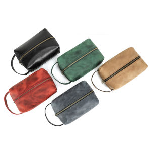 Genuine Leather Portable Electronic Storage Bags: Large Capacity Cable Clip & Container