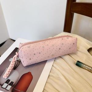 【Star Wave Dot Pencil Case Minimalist INS Style Large Capacity Portable Multi Functional Makeup Bag Storage Bag】