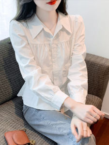 BaKuSen Summer 2023 Long Sleeve Collared Shirt Womens Design Unique Base Layer Inner Wear Trendy Top Fashion Accessories