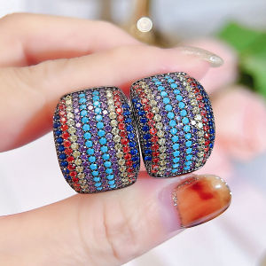 เลือมหรืองเครื่องประดับ Micrro Pave สีดำทอง Aaaa ลูกบาศก์สำหรับผู้หญิง SE891 ปาร์ตี้ วันหยุดต่างหู ห่วง สำหรับการผชดงานหรือการซื้อกับผู้หญิง