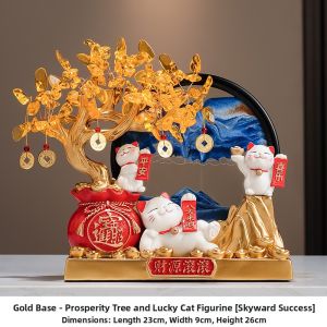 MEIWEISI | Wealthy Cat Money Tree Flowing Sand Picture Ornament