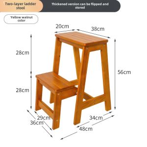 Cadier Solid Wood Ladder Chair For Home Ladder Chair Foldable Dual-Purpose Step Stool Indoor Multi-Functional Climbing Stairs