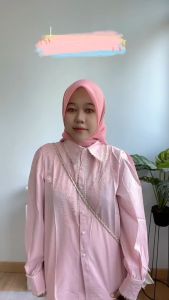 [Basica Moda] 8551 Atasan Top Baju Kemeja Wanita Stacy Collar Twistcone Import