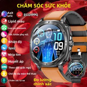 Đồng Hồ Thông Minh Chăm Sóc Sức Khỏe Với Chức Năng Theo Dõi Điện Tâm Đồ (ECG) Huyết Áp & Oxy NFC Theo Dõi Đa Môn Thể Thao Cho Android & iOS Theo Dõi Thể Dục & Giấc Ngủ