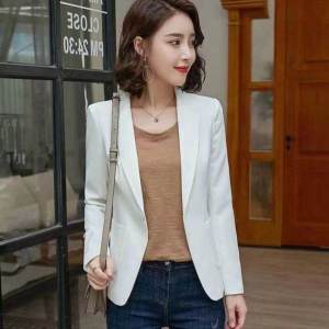 Single/Two-Piece Small Suit Short Coat for Women Spring and Autumn Small Easiest for Match Plus Size Professional 3/4 Sleeve Suit Womens Clothing