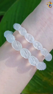 Collection Grade Clear Quartz Curly Twist Barrel Bracelet