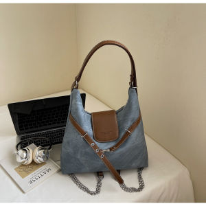 Ladies Large Capacity Double Shoulder Bag 2025 New Trendy Single Shoulder Commuter Tote Bag Casual Simple Style Fitness Scene