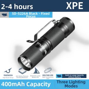 Smiling Shark | Compact Portable High-Intensity Rechargeable Multi-Function Zoom Flashlight