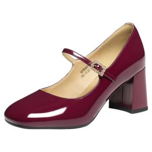 Reddragonfly | Red Mary Jane Shoes Block Heel
