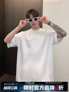 เสื้อยืดคอกลมแขนสั้นผ้าคอตตอนเนื้อแน่นทรงหลวมสำหรับผู้ชาย CuiBujy ทรงเข้ารูปสำหรับฤดูร้อน 2023 สำหรับวัยรุ่น