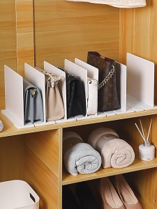【SKIT SG】Adjustable Closet Bag Organizer Dividers Multipurpose Handbag Purse Files Book Storage Removable Bag Storage Box Partition Adjustable Bag Storage Rack Handbag Organizer Closet Bag Storage Rack Extendable For Kitchen Bathroom Bedroom Bookshelves