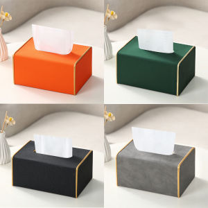 กล่องใส่กระดาษเช็ดหน้าแบบติดผนังสไตล์ยุโรป ทำจากหนัง สีสันสดใส สำหรับใช้ในบ้านและสำนักงาน พร้อมโลโก้โรงแรม