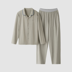 Pure Cotton Sleepwear Long Sleeve Home Clothes Set for Women Autumn Winter Casual Comfortable Breathable Cotton Poly Blend