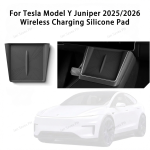 For Tesla Model Y Juniper 2025/2026 Wireless Charging Silicone Pad Non-slip Scratch Resistant