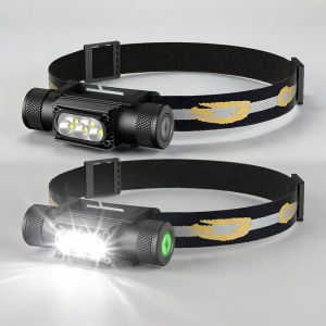Mini LED Headlight 1920LM White 7000-8000K Flashlight Use 18650 Battery Memory Headlamp Type-C USB Head Light Lamp Flash Torch