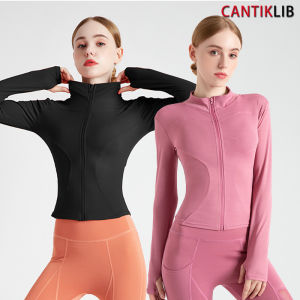 CANTIKLIB Jaket Olahraga Wanita Lengan Panjang / Baju Yoga Wanita /Baju Olahraga Wanita/Fitnes /Zumba/ Berlari