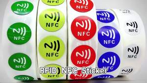 6pcs 13.56MHz ISO14443A 213 Chip RFID Adhesive Tag Label Blue NFC 213 144 Bytes Wet Tag Stickers For NFC Phone