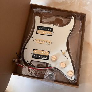 Prewired Loaded Guitar Stratocaster Pickguard HSH Pick Guard Wilkinson WVHZN WVSM WVHZB Ainico 5 Pickups Cream Knobs Cap for Fender Electric Guitar Part