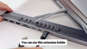 แท่นวางมือถือฮับขาตั้งแล็ปท็อป 8-In-1Hub 4K HDMI PDSD/TF USB สำหรับแล็ปท็อป MacBook ขนาด13-17นิ้ว