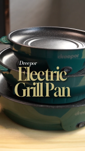 Dreepor Electric Baking Pan Korean Pan Fried BBQ Grill Electric Baking Tray Non-Stick Multifunction Pan DKP-22