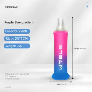 Sport Water Bottle TPU Folding Soft Flask Drink Portable Water Bottle High Flow Running Hiking Bicycle Fitness Water Bag