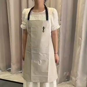 LD-C1353 Celemek Masak Karakter Anti Air Saku Handphone Apron Dapur Chef Barista Tebal / Apron