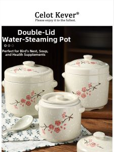 Ceramic Double Lid Steaming Pot