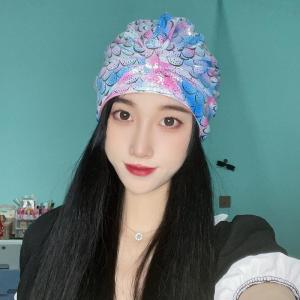 SHANNAIER | Waterproof Fashionable Swim Cap for Long Hair Large Head Size