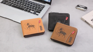 FXSAXUNN กระเป๋าสตางค์โซ่ระดับไฮเอนด์สำหรับผู้ชายยุโรปและอเมริกาสไตล์วินเทจแนวนอนซิปกระเป๋ากระเป๋าแฟชั่นการ์ดกระเป๋าสตางค์เหรียญ