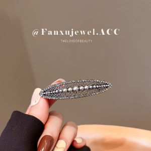 FANXU | Kẹp Ngọc Trai Trung Quốc Mới Đơn Giản Elegance Cổ Điển Đen