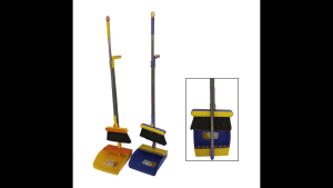 180° Broom Brush and Comb Teeth Foldable Dustpan with Long Handle