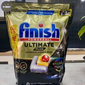 Viên Rửa Bát Cao Cấp FINISH Ultimate Hương Chanh 14 Chức Năng Túi 85 Viên