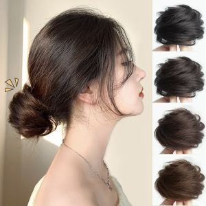 Low Bun Hair Accessories Fake Hair Wrap Women Lazy Hairdressing Tool New 2025 Real Hair Flower Headwear Hairdo Decorations
