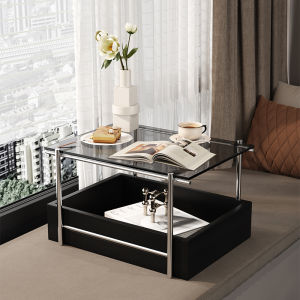 Modern Minimalist Stainless Steel Windowledge Coffee Table Antique Small Tea Table Balcony Low Tea Table Storage Space