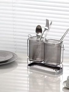 BMZAR ที่ใส่คอนส์ กล่องเก็บตะเกียบ ช้อนส้อม ระบายได้ ป้องกันผลตอบแทน