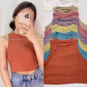 Tanktop Rib Wanita: Desain Korea & Crop Top Rib Knit