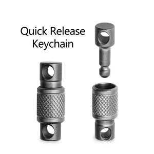 Titanium Alloy Keychain Double Headed Quick Pull Buckle Removable Portable Outdoor Mountaineering Buckle EDC Tool