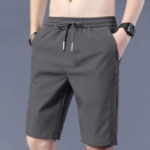 Ice Silk Cool Feeling Work Shorts Mens Summer Thin Quick Dry Breathable Loose Casual Five-Quarter Pants Youth Active Style