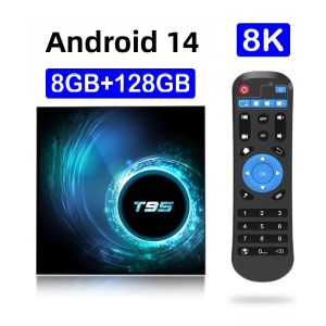 Hộp Giải Mã Truyền Hình Thông Minh Android 14 T95 Allwinner H616 Lõi Tứ RAM 4GB Bộ Nhớ 8GB/64GB/128GB Wifi 5G Bluetooth 5.4 Đầu Phát Đa Phương Tiện