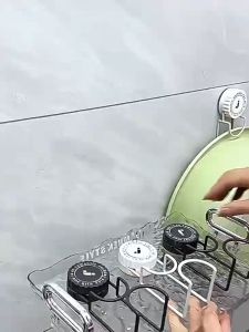 Tomorrw.TH ถ้วยดูดแบบหมุนตะขออ่างล้างหน้าแบบเจาะรูฟรีอ่างเก็บน้ำชั้นวางผนังอ่างล้างหน้าศักดิ์สิทธิ์สำหรับห้องน้ำ couple ถอดออกได้ ไม่ต้องเจาะ แบบไร้กาว ทนทานติดแน่น