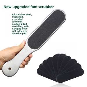 Double-Sided Stainless Steel Frosted Foot Pad Callus Remover Home Foot Care Tool Set Foot Massager Scraper Skin Exfoliator