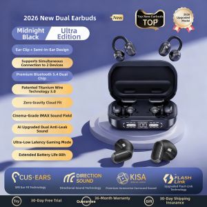 Newyu | Dual Bluetooth Clip-on Sports Headphones Long-lasting Battery